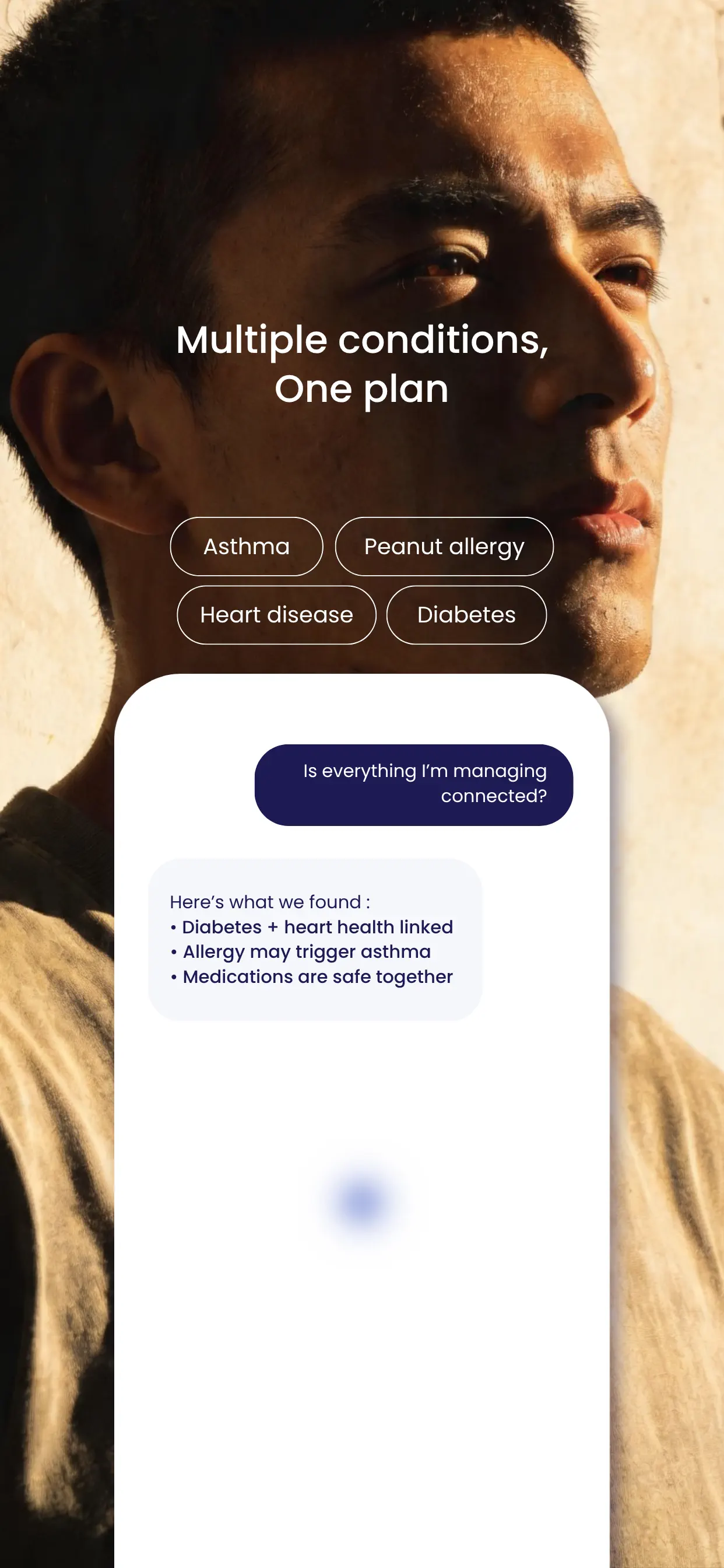 Yantir AI coach organising a person's conditions.