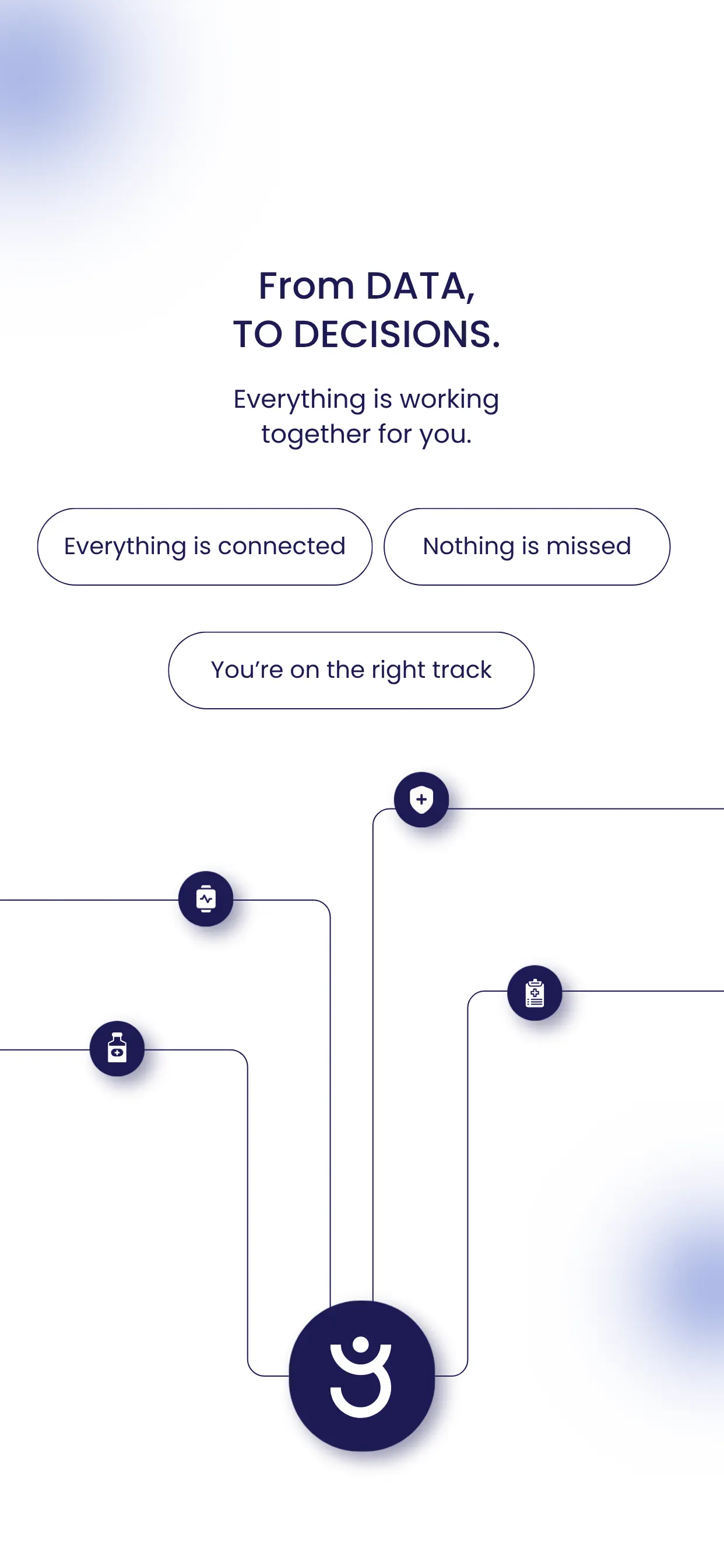 Yantir screen turning health data into a clear summary.